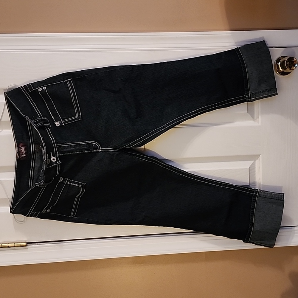 Navy Denim Capri Pants,  size 14